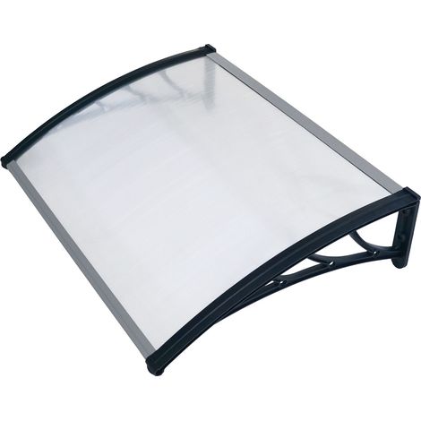 Axi Lux Marquise De Porte Et De Véranda, Noire  Auvent / Abris Fenêtre - Aluminium Et Polycarbonate -128X75X24 Cm