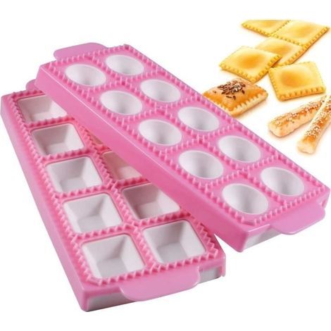 Ravioli-Förmchen – Nicht spezifiziert – 2 Stück – Kunststoff – 10 Mulden – Rosa (1/4)
