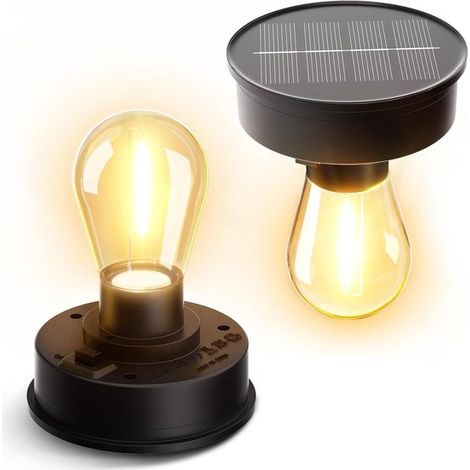 Remplacement Lampe Solaire - 8 cm - noir - Solar Lamp Top - Rétablissement de l'Éclairage de Jardin - Design Transparent IP65 (1/5)