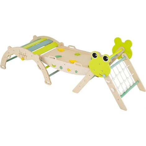 3-teiliges Indoor-Kletterset mit Rutsche und Wippe