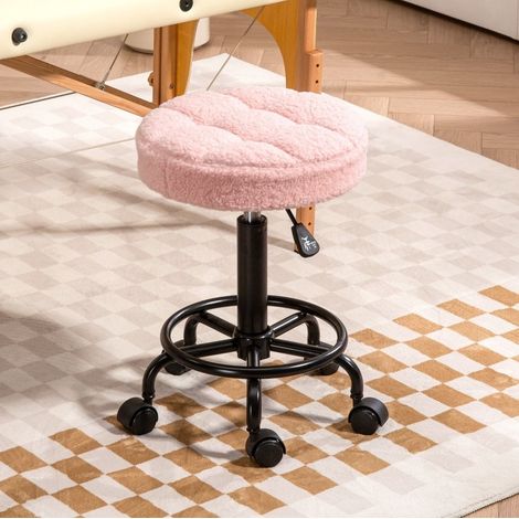 sedia seduta 50-66 cm girevole con ruote per lavoro rosa OKMYHOME (1/5)