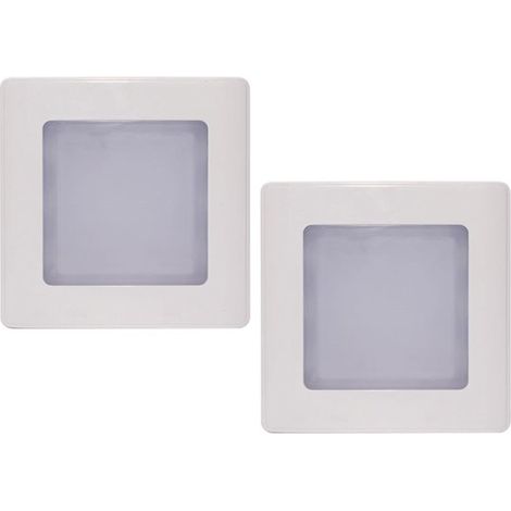Set di 2 luci notturne a LED: luce notturna a incasso e lampada da terra a LED con sensore sonoro e luminoso, luce bianca calda per corridoi, passaggi e scale. (1/5)