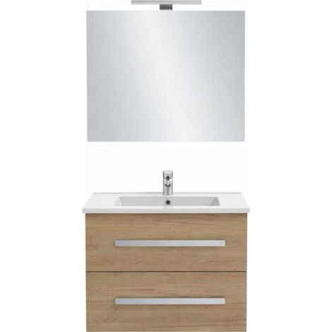 Mueble lavabo Ola Up de roble 60 cm JACOB DELAFON con espejo y foco