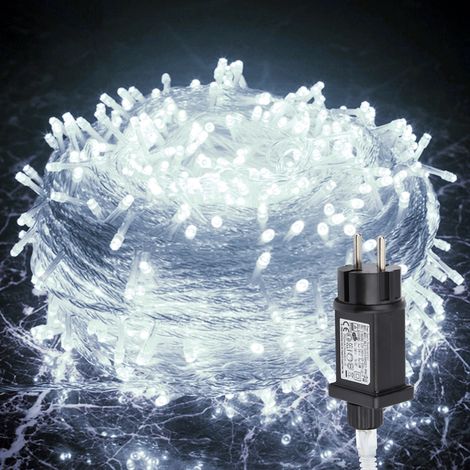 SWANEW 200M 1000LED IP44 8-mode festone luce di Natale all'aperto decorazione giardino interno per Natale compleanno matrimonio soggiorno bianco freddo (1/5)