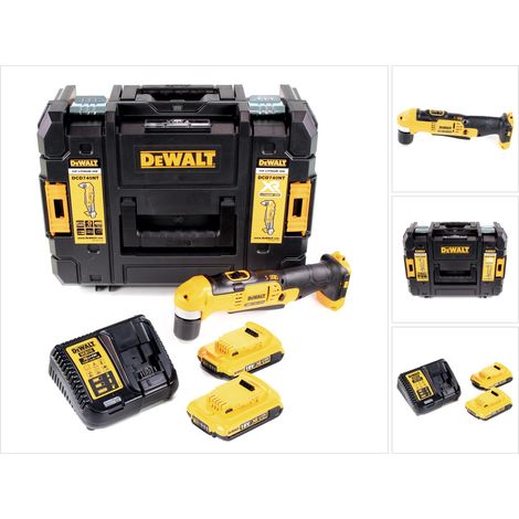 Trapano angolare a batteria Dewalt DCD 740 D2 18 V 33 Nm + 2 batterie da 2,0 Ah + caricabatterie rapido + TSTAK