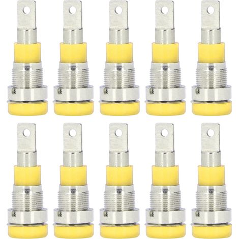 10 Prises Banane 4mm Jaune, Performances Optimales Longue Durée de Vie Outils de Connexion Électrique (1/5)