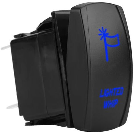 Interrupteur à bascule lumineux laser 5 broches, marche/arrêt, LED 12V-20A 24V-10A (bleu) (1/5)