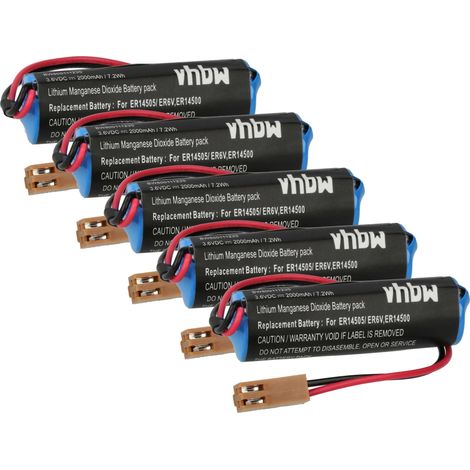 vhbw 5x batería reemplaza Toshiba ER6V, ER14500 para medidor (2000 mAh, 3,6 V, Li-MnO2)