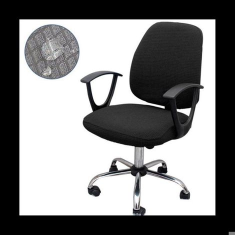 Housse De Chaise - Extensible Polyester Pour Dossier 36-50 Cm Et Assise 38-52 Cm - Noir - 1 Pièce (1/5)