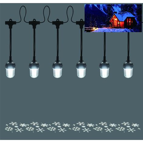 TrendLine LED-Lichterkette Projektor Schneeflocke Außen 2,5 m kaltweiß mit Timer Lichterkette (1/2)
