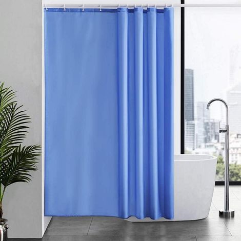 Duschvorhang 180x200 cm Blau, Anti-Schimmel, Wasserdicht, Waschbar, inkl. 12 Haken (1/5)