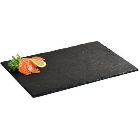 plaque d'ardoise Buffet, planche à servir, planche à découper, accessoires de cuisine, 40 x 30 cm (1/4)