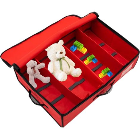 Sac rangement extra large jouets 4 compartiments + fermeture éclair, jeux société blocs construction portable (1/5)