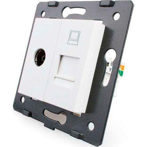 Mecanismo de empotrar TV + Red RJ45, blanco (1/4)
