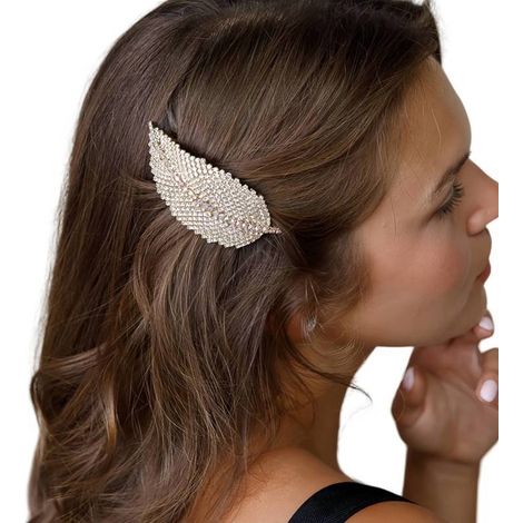 Eleganter Damen Haarclip mit funkelnden Wassersteinen und synthet (1/5)