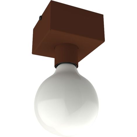 LUMICOM  BOSTON S Plafoniera, 1XE27, max 42W, metallo, marrone corten, 10X10cm (1/3)