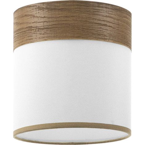 Paralume Cloe Bianco/Legno Scuro E14 (Ø14x14x14cm) (1/2)