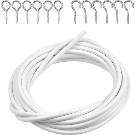 Kit de tringle à rideaux multifonction de 4 mètres pour la maison et le jardin, avec accessoires de fixation. (1/4)
