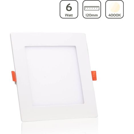 LED Panel Einbaustrahler eckig weiss - Lichtfarbe: Neutralweiß 4000K - Ausführung: 6W 120x120mm Ausschnitt 105x105mm (1/4)