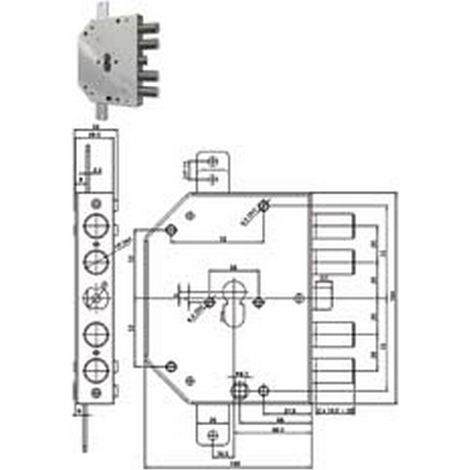 1PZ SERRATURA TRIPLICE APPLICARE SCROCCO CILINDRO EU. BLINDATE 2155PEN BLOC