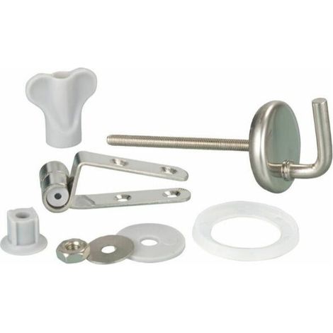 Fixation abattant WC, pièce détachée pour abattant WC Fix Clip avec fixation inox, Kit de 15 fixations pour abattant WC, acier inoxydable, mat (1/2)