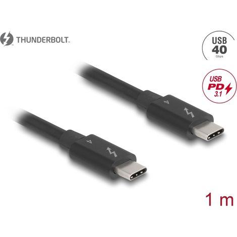 Delock Thunderbolt™ 4 Kabel 40 Gbps PD 3.1 240 W 1 m schwarz