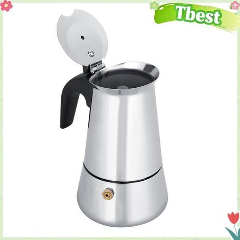 Cafetière à expresso Moka - TBEST - Portative inox - Acier inoxydable - Plusieurs capacités - Maison & voyage (1/5)