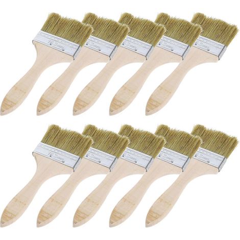 Lot de 10 pinceaux à peinture à l'huile de précision, pour artistes, prise en main ergonomique, utilisation extérieure (1/5)