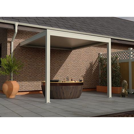 Pergola Bioclimatique Adossée Motorisée Aluminium 3x3 Blanc O ORIAL France (1/5)