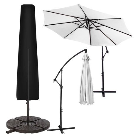 Copertura per ombrellone, dimensioni 205 cm, 25x57x48 cm, nero, impermeabile.