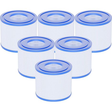 Lot de 6 Type S1 Cartouches Filtres de Piscine, Cartouche filtrante Compatible avec Filtre PureSpa pour Spa 11692 29001E 107 x 71 MM (1/5)