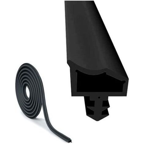 Joint de Porte Caoutchouc Contre 10M, Bruit et la Poussière Joint Porte, Largeur de Rainure 4mm Profondeur Rainure 7mm Pliage Rainure 12mm (Noir) (1/4)