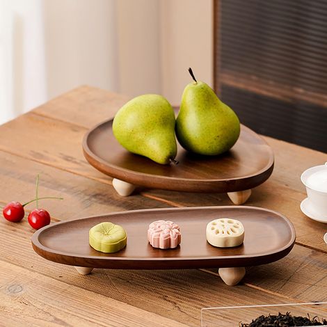 Présentoir à gâteaux en bois, de forme irrégulière, idéal pour les mariages, les fêtes et les pâtisseries, couleur noyer.