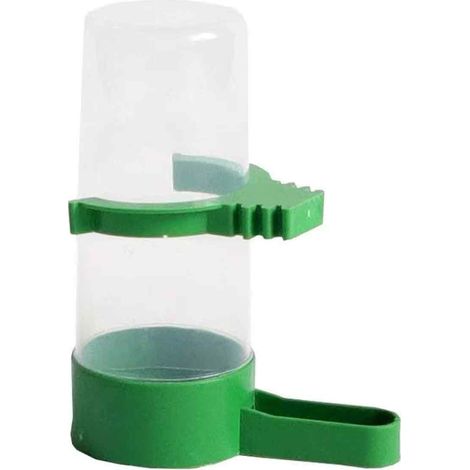 Set of 4 plastic water bottles with clip for pet bird waterer, green aviary, parakeet
