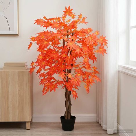 vidaXL Albero di Acero Artificiale Rosso 80 x 16 x 120 cm (1/5)