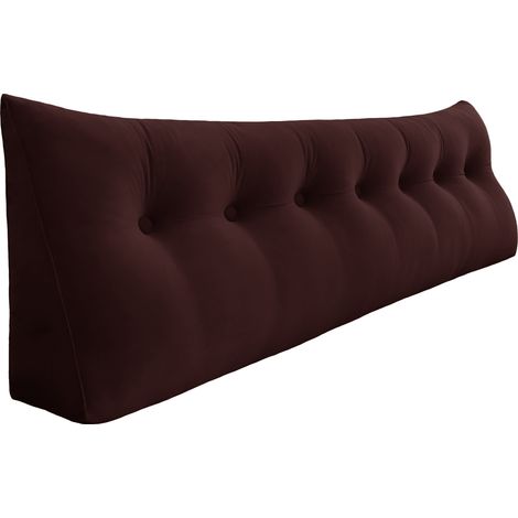 VERCART Grande cuscino a cuneo per il riposo a letto, cuscino lungo per la lettura, cuscino decorativo per la testiera, cuscino triangolare per la schiena, cuscino da salotto per il letto da giorno o (1/5)