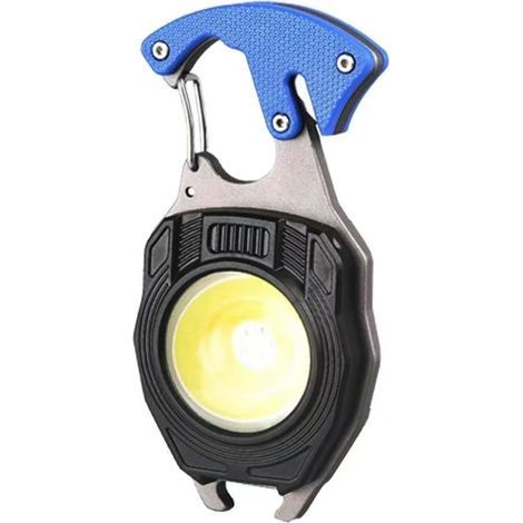 COB-Schlüsselanhänger-Taschenlampe, 7 Leuchtmodi, 1600 Lumen, USB-wiederaufladbare tragbare Arbeitsleuchte, Notleuchte mit faltbarem Ständer, Flaschenöffner und Magnetfuß. (1/5)