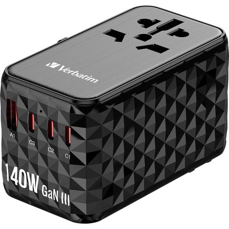 Verbatim UTA-10 GaN III adaptateur de voyage noir 140W (1/5)