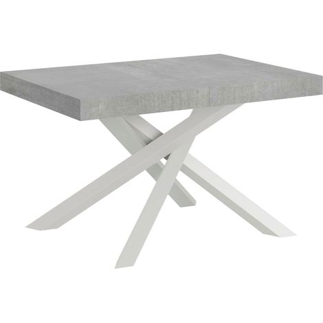 Table extensible 90x120/380 cm Volantis structure blanc ciment
