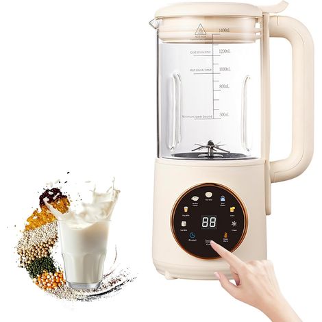 Machine à lait végétale, 8 en 1, 1400 ml, avec démarrage retardé, autonettoyant, machine à lait végétal, centrifugeuse d'avoine (1/5)
