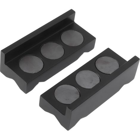 1 paire de protège-mâchoires d'étau en alliage d'aluminium haute résistance, noir (1/5)