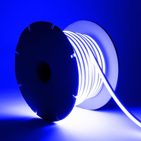 LED-Streifenrolle Neon Dimmbar 220V 50m SFLEX8 8W/m Schnitt 100cm IP65 Blau