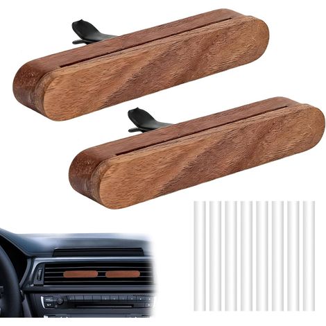 2 Pcs Désodorisant Pour Voiture En Bois, Diffuseur Automatique Pour Huiles Essentielles Avec Recharges, Diffuseur D’Arôme Pour L’Intérieur De La Voiture, Clip Intérieur De Voiture Diffuseur (1/5)