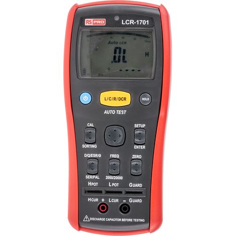 Pont RLC portatif RS PRO, LCR-1701, cap. max 20mF, résistance max 200 MO ( Prix pour 1 ) (1/4)