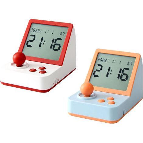 Set mit 2 kleinen Lernweckern für Kinder, perfekt fürs Wohnzimmer.