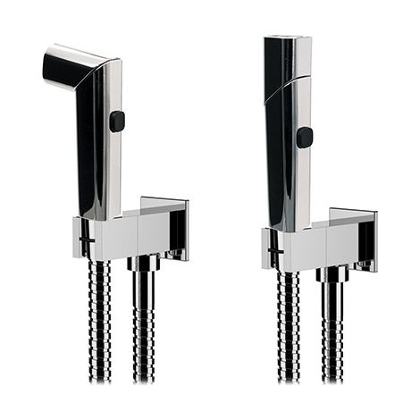 KIT DOCCETTA SHUT-OFF IDROSCOPINO DOPPIA FUNZIONE QUADRA Cromo