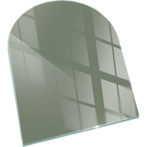 Funkenschutzplatte Kaminplatte Kaminglas Funkenschutz Ofenplatte Glasplatte Bodenplatte mit Bodenschutz Farbe Oliv 80x70 cm (1/5)