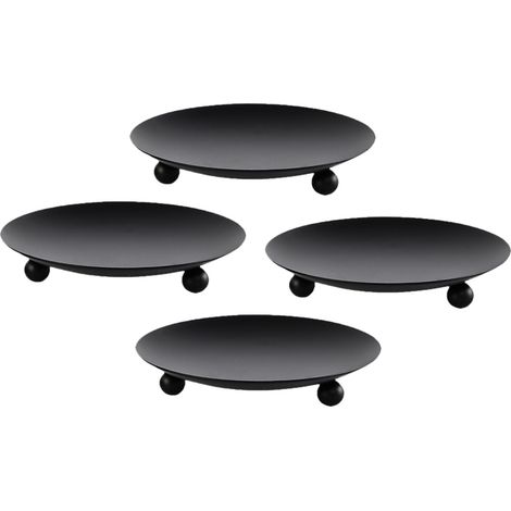 Porte-Bougie - Fonte En Fer Forgé - Noir Mat - Pour Bougies Coniques 19 mm - Usage Intérieur Et Événementiel - Lot De 4 (1/5)