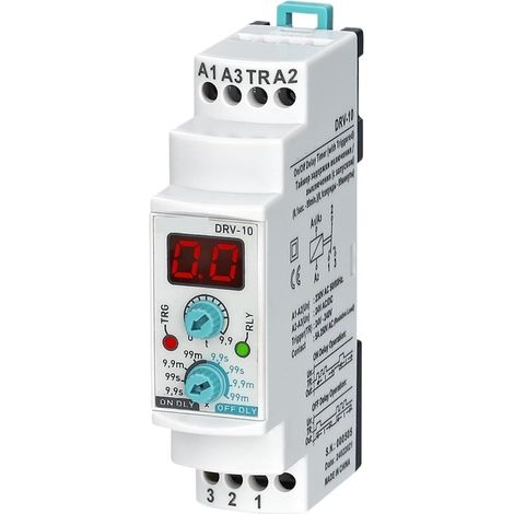 Relais temporisé multifonction numérique marche/arrêt DRV-10 avec