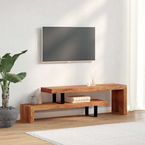 Meuble TV-Banc TV-Meuble Télé Bois d'acacia massif 646420 (1/5)